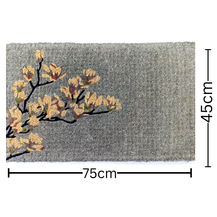 Magnolia Grey Doormat 45x75 – Stylish Floral Entry Mat – Buy Online in Australia