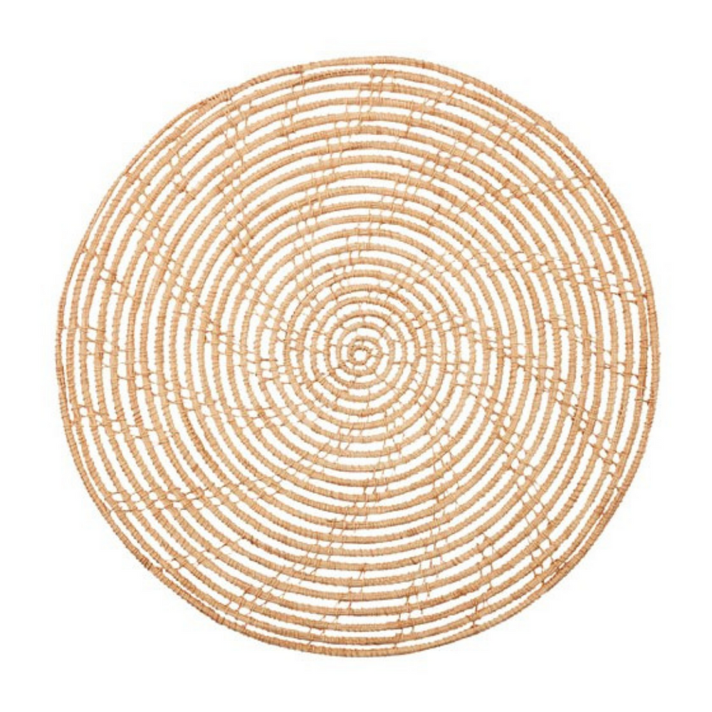 Set Of 4 Magpie 38 cm Palm Fibre Handmade Round Placemat - Fab Habitat , Placemats, [product_size],