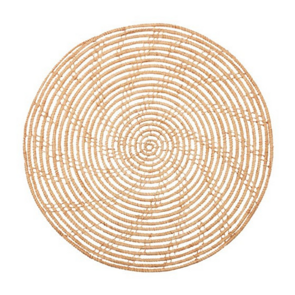 Set Of 4 Magpie 38 cm Palm Fibre Handmade Round Placemat - Fab Habitat , Placemats, 