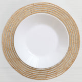 Set Of 4 Magpie 38 cm Palm Fibre Handmade Round Placemat - Fab Habitat , Placemats, 