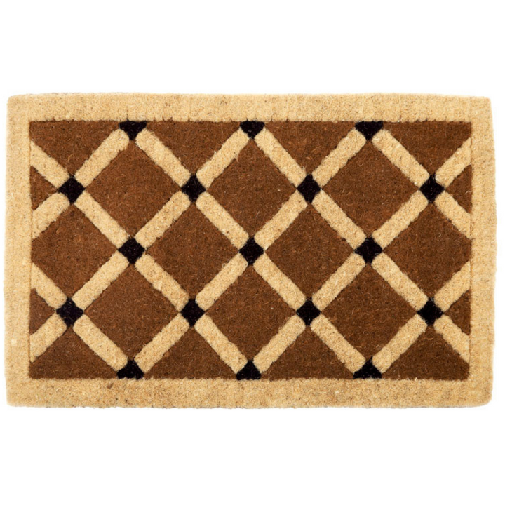 Mahi Diamond Geometrical Two Toned Thick Coir Doormat - Fab Habitat , Doormats, [product_size],