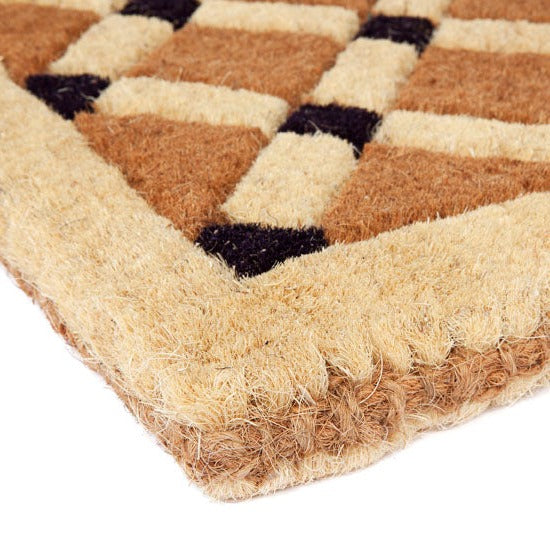 Mahi Diamond Geometrical Two Toned Thick Coir Doormat - Fab Habitat , Doormats, [product_size],
