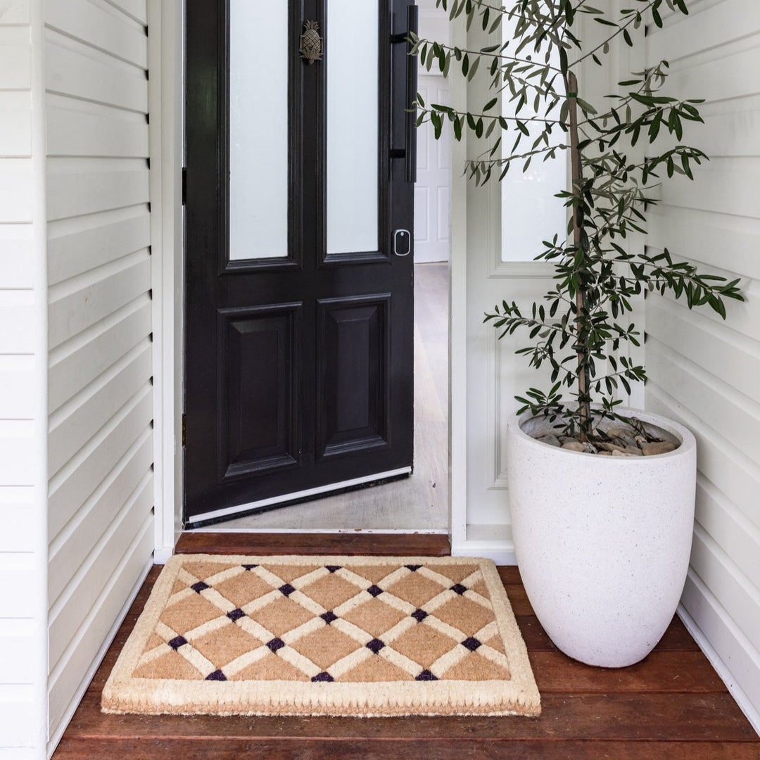 Mahi Diamond Geometrical Two Toned Thick Long Doormat - Fab Habitat , Doormats, [product_size],