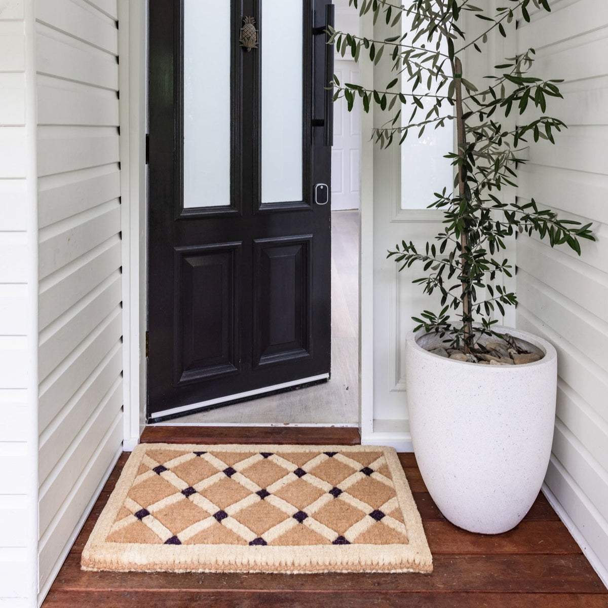 Mahi Diamond Geometrical Two Toned Thick Long Doormat - Fab Habitat , Doormats, 