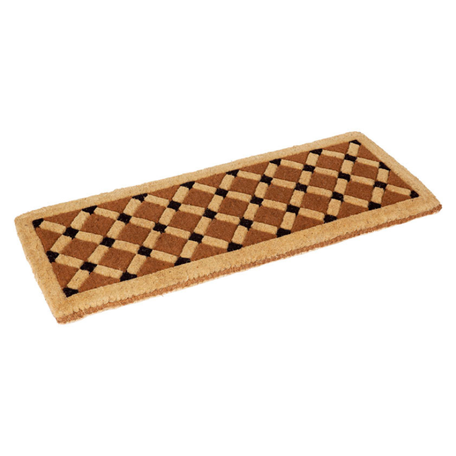 Mahi Diamond Geometrical Two Toned Thick Coir Doormat - Fab Habitat , Doormats, 