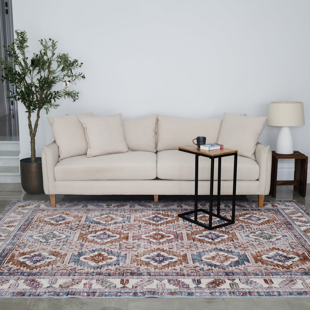 Maisha 150x210cm washable rug in modern living room - shop rugs online Australia