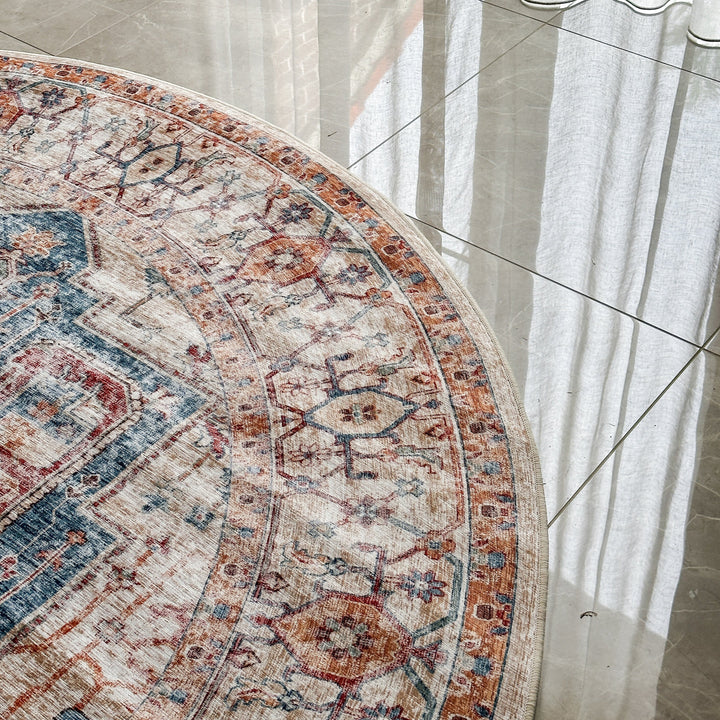 Maja Multicoloured Distressed Non-Slip Large Round Rug - Fab Habitat , Non Slip Rugs, [product_size],