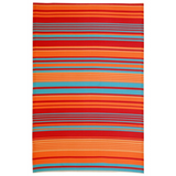 Malibu Multicoloured Striped Recycled Plastic Reversible Outdoor Rug - Fab Habitat , Recycled Plastic Rugs & Mats, 