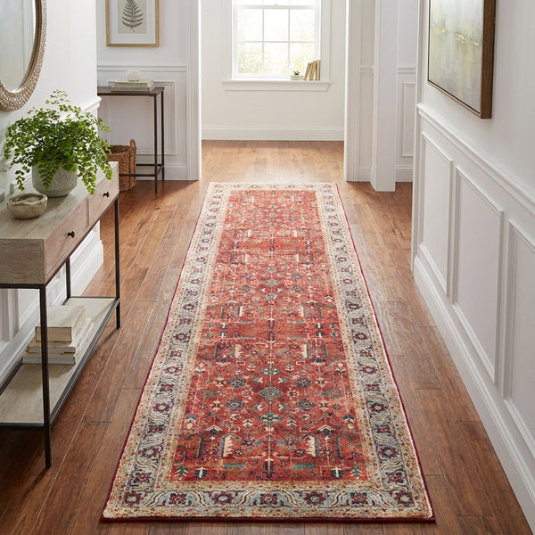 Manila Traditional Machine Washable Hall Runner Rug