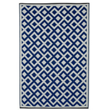 Marina Indigo Blue and White Modern Large Outdoor Rug - Fab Habitat , Recycled Plastic Rugs & Mats, 