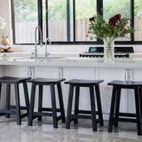 Maya handcrafted black wood stool – square seat, 45cm height, buy online in Australia
