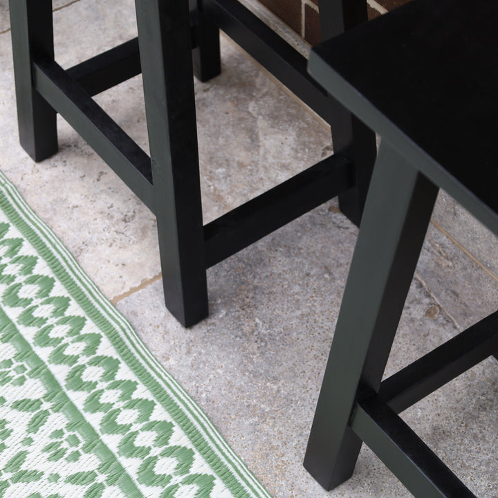 Maya stool black finish top detail – minimal solid wood, buy online in Australia
