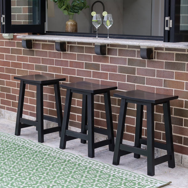 Maya black wooden stool side profile – 45cm height modern finish, buy online in Australia