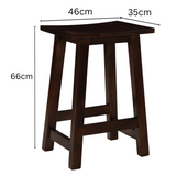 Maya stool in chocolate brown mango wood – 45x35x45cm rustic finish, buy online in Australia