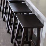 Maya chocolate brown wooden stool close-up – natural solid wood, buy online in Australia