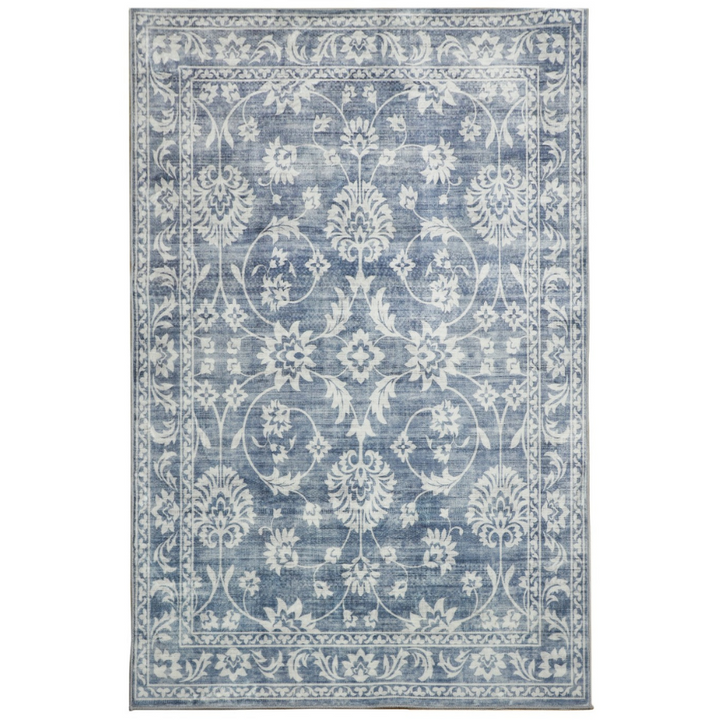 Megan Blue Machine Washable Large Carpet Rug - Fab Habitat , Rugs, 