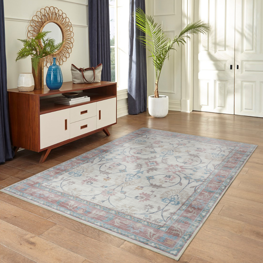 Megan Pink Machine Washable Large Carpet Floor Rug - Fab Habitat , Rugs, 