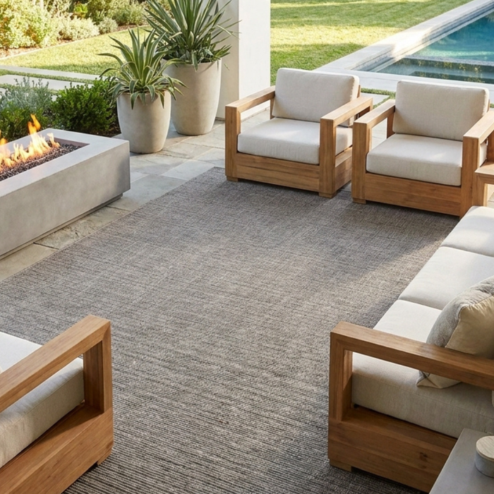 Meru Dark Indoor Outdoor Rug
