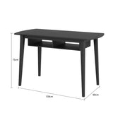 Angled shot of Minaxi black nightstand – compact and modern 40x35x50 cm – buy online in Australia
