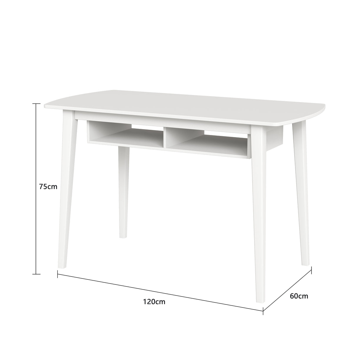 Side view of Minaxi white nightstand – minimal design 40x35x50 cm – bedside table – buy online in Australia