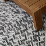 Moti Black and White Diamond Polypropylene Large Outdoor Rug - Fab Habitat , Outdoor Rugs, 