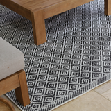Moti Black and White Diamond Polypropylene Large Outdoor Rug - Fab Habitat , Outdoor Rugs, 