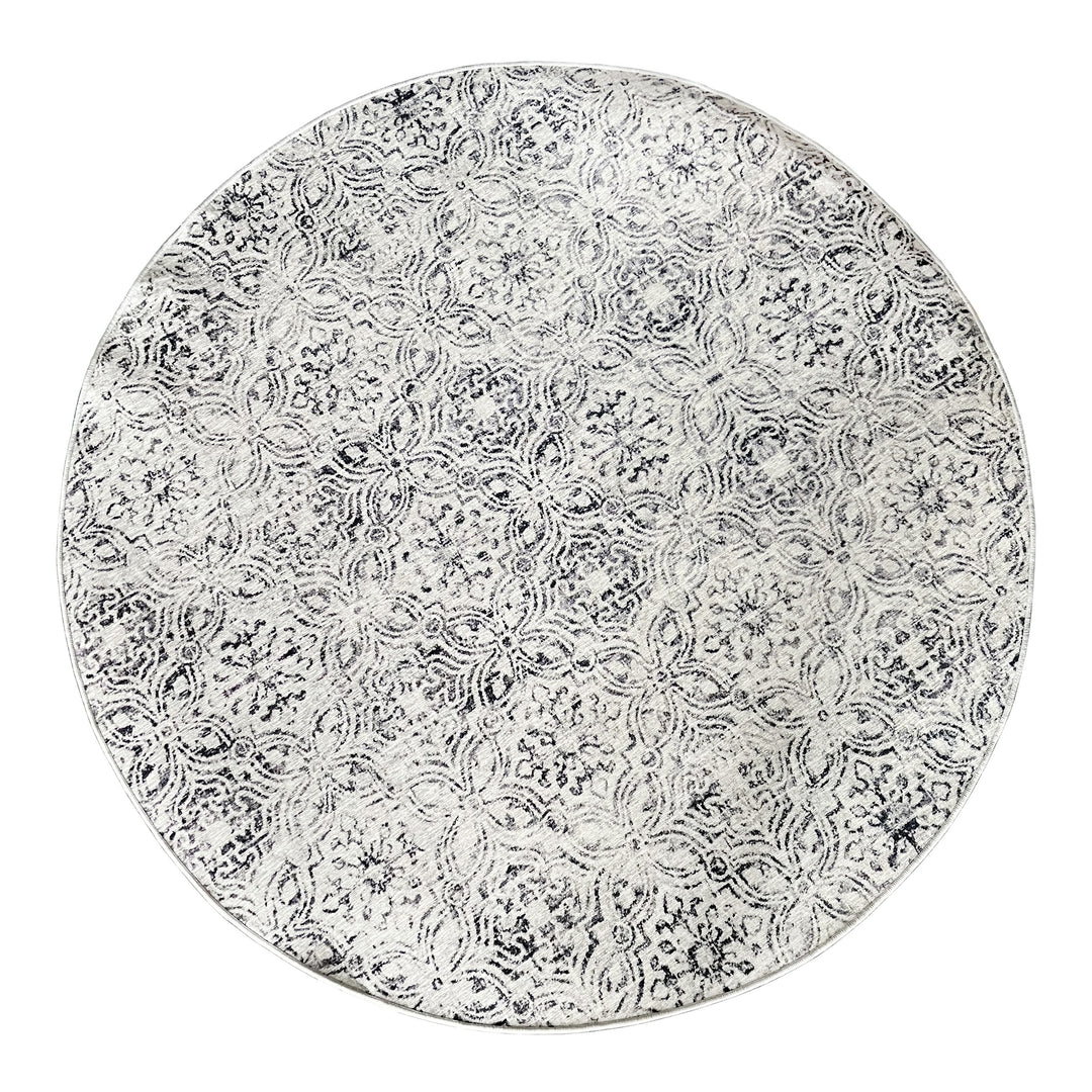 Mozaic Tiles Grey Trellis Large Non-slip Round Rug - Fab Habitat , Non Slip Rugs, [product_size],
