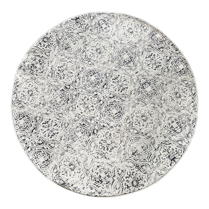 Mozaic Tiles Grey Trellis Large Non-slip Round Rug - Fab Habitat , Non Slip Rugs, [product_size],