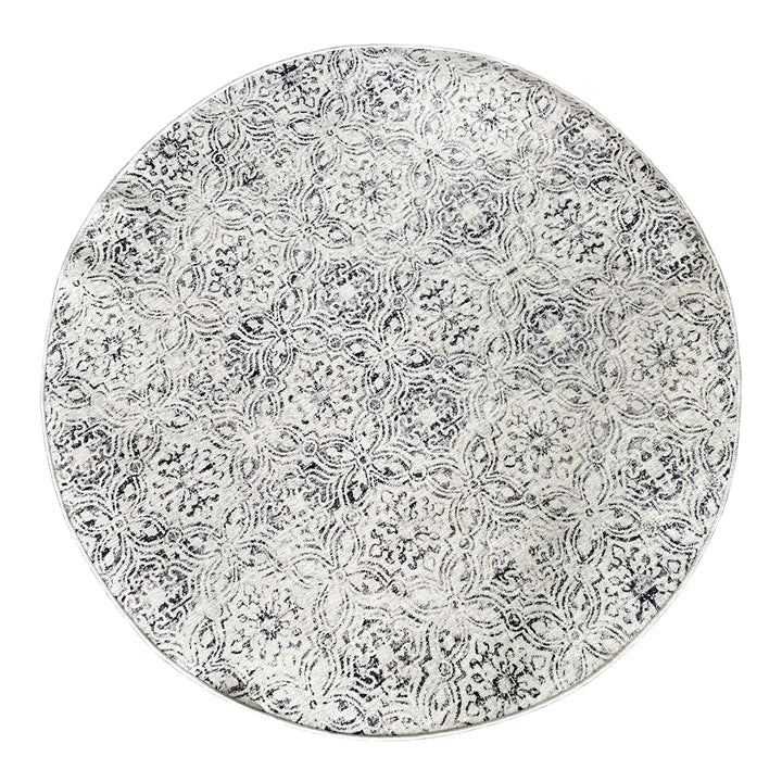 Mozaic Tiles Grey Trellis Large Non-slip Round Rug - Fab Habitat , Non Slip Rugs, 