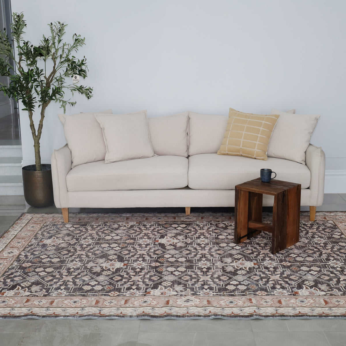Mrembo machine washable rug 150x210cm flatlay - buy online in Australia