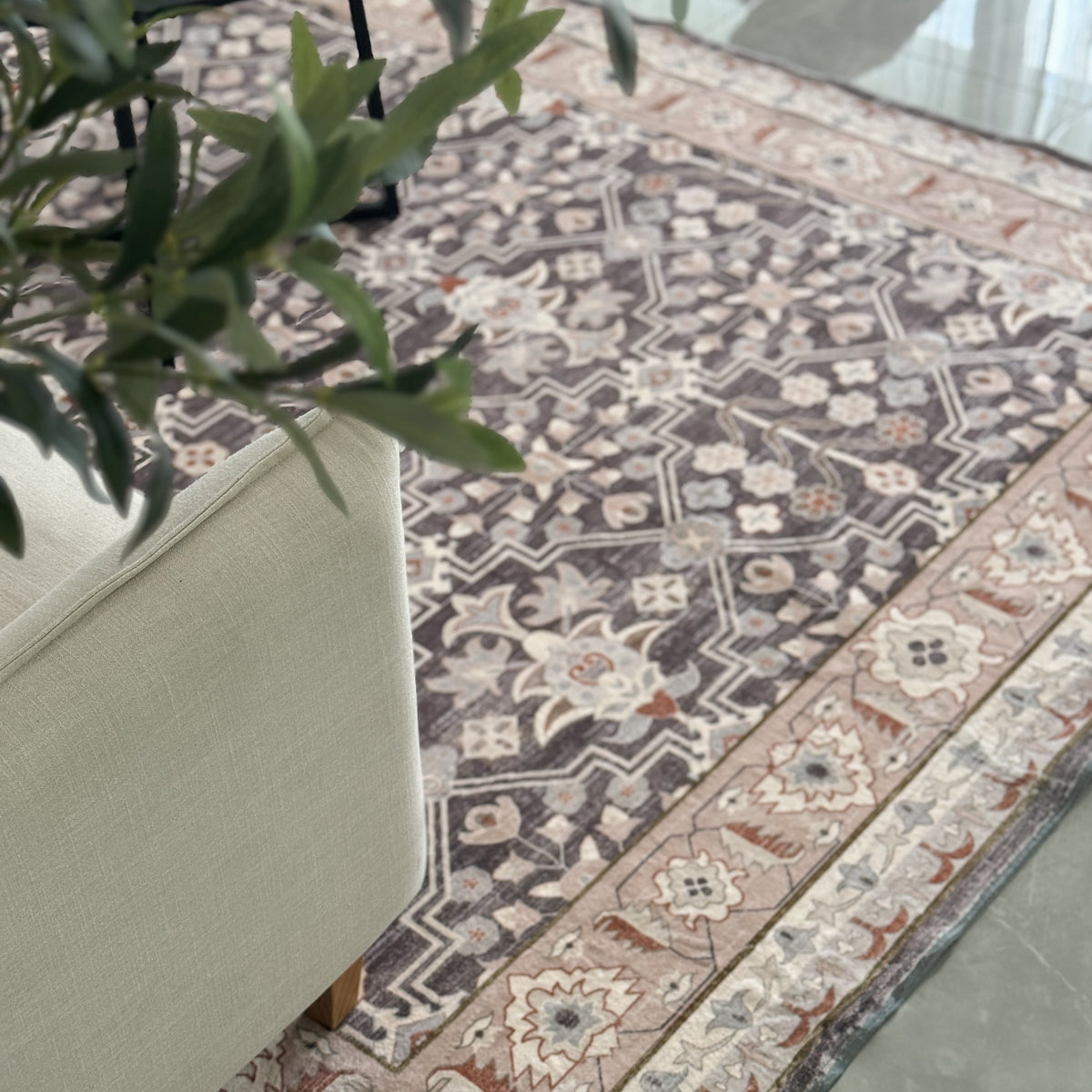 Mrembo 150x210cm washable rug edge finishing close-up - buy online Australia