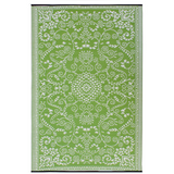 Murano Lime and Cream Traditional Recycled Plastic Reversible Outdoor Rug - Fab Habitat , Recycled Plastic Rugs & Mats, 