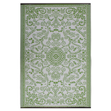 Murano Lime and Cream Traditional Reversible Large Rug - Fab Habitat , Recycled Plastic Rugs & Mats, 