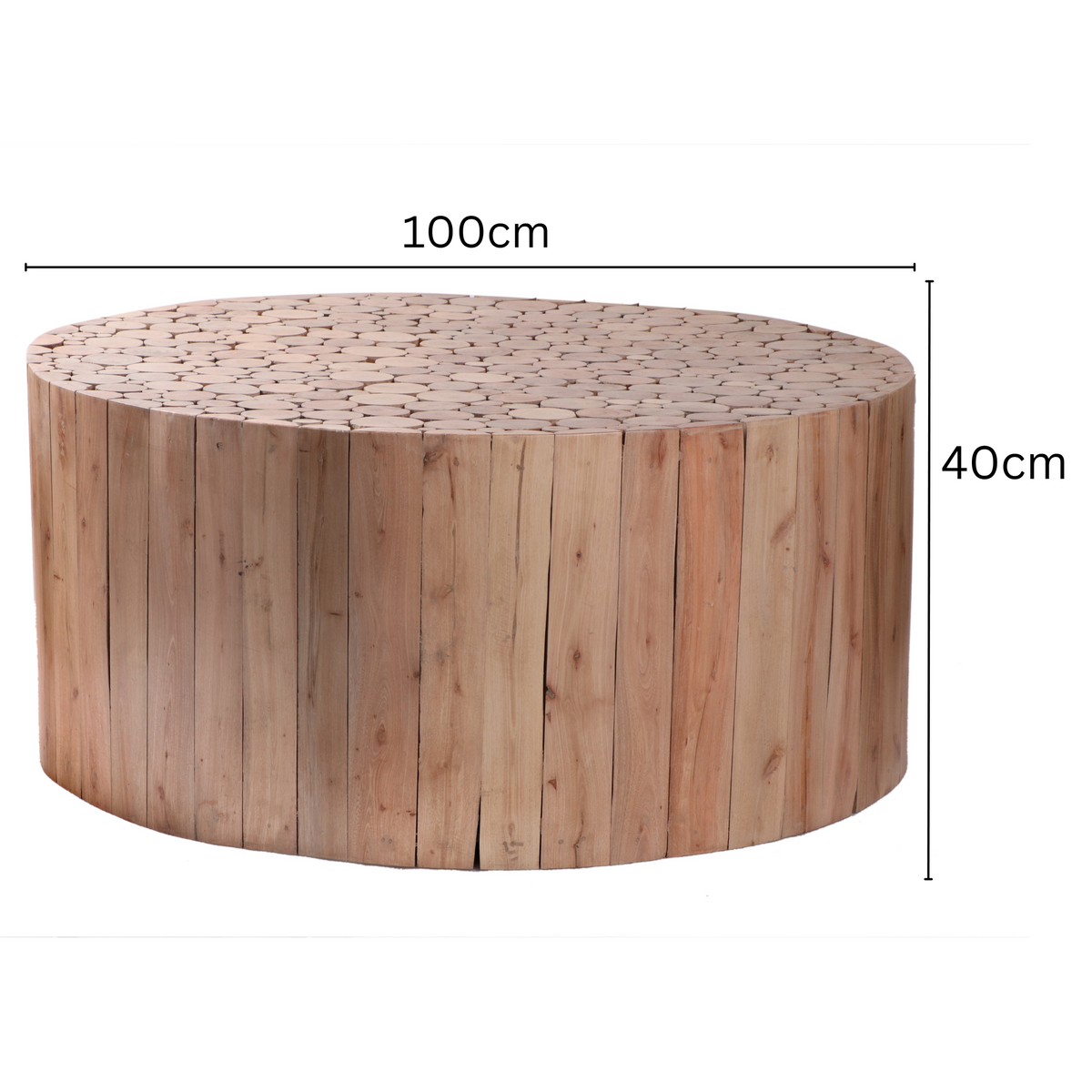 Musca round natural side table – handcrafted rattan design, 40cm diameter, buy online in Australia