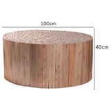 Musca round natural side table – handcrafted rattan design, 40cm diameter, buy online in Australia