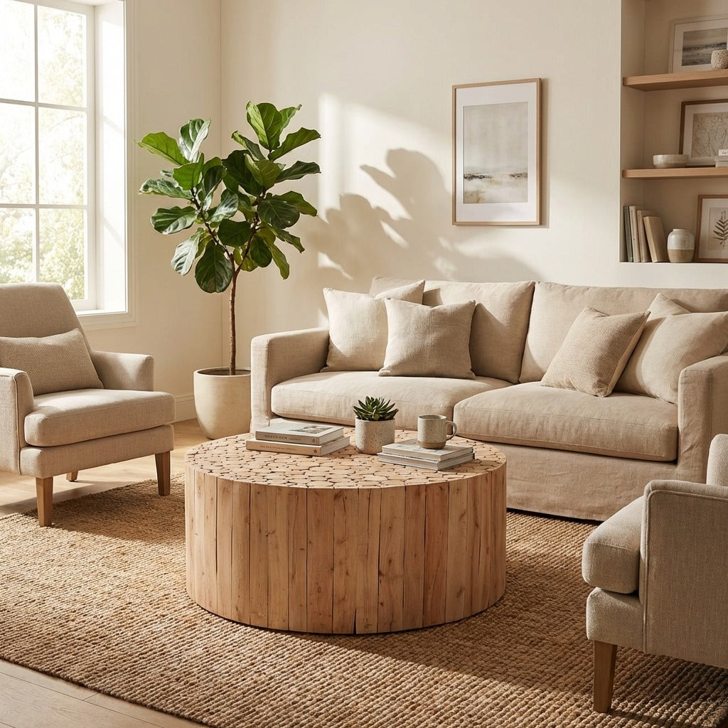 Musca Natural Wooden Round Coffee Table
