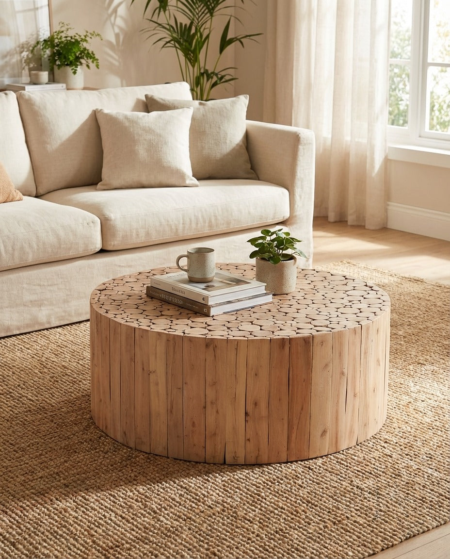 Musca Natural Wooden Round Coffee Table