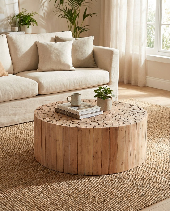 Musca Natural Wooden Round Coffee Table