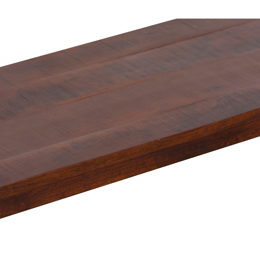 Nova Walnut 3 Seater Long Wooden Seating Bench with Metal Legs - 160 cm