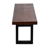Nova Walnut 3 Seater Long Wooden Seating Bench with Metal Legs - 160 cm