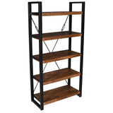 Nova Wooden & Metal Industrial 5 Tier Ladder Bookshelf or Bookcase - Fab Habitat , Bookshelves, 