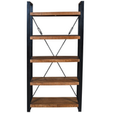 Nova Wooden & Metal Industrial 5 Tier Ladder Bookshelf or Bookcase - Fab Habitat , Bookshelves, 