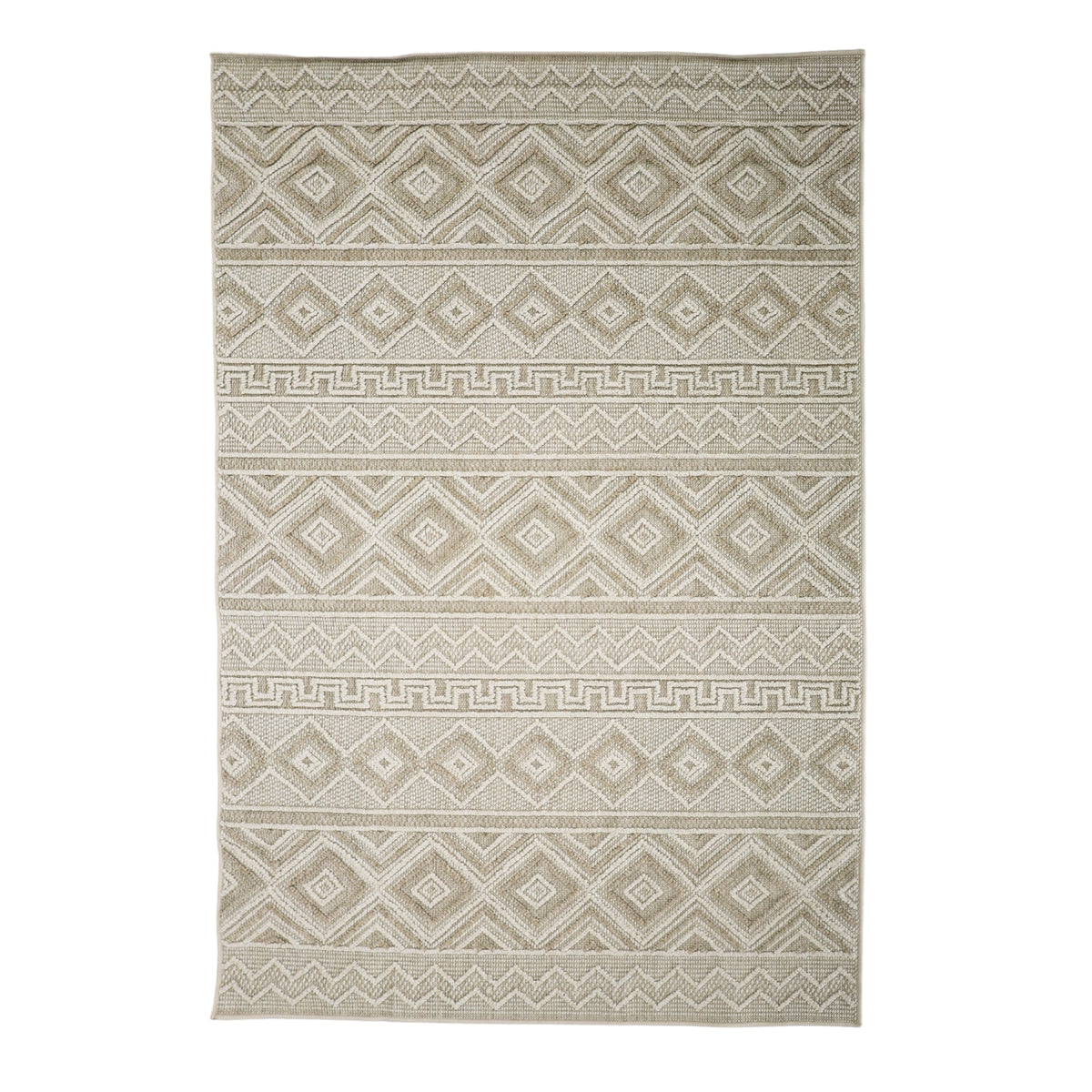 Naamche tribal pattern outdoor rug in black and beige – 180x270cm, buy online in Australia