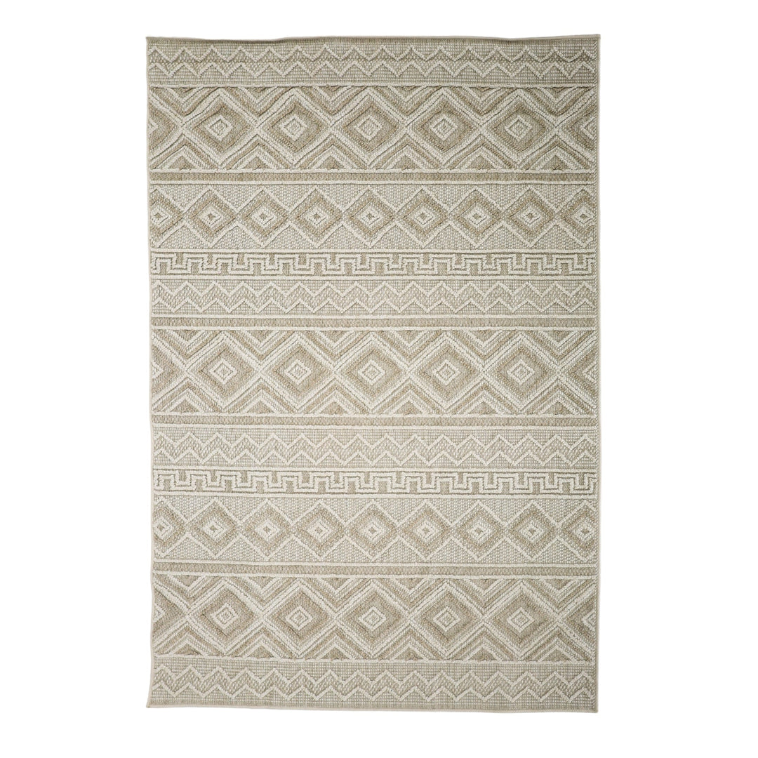 Naamche tribal pattern outdoor rug in black and beige – 180x270cm, buy online in Australia
