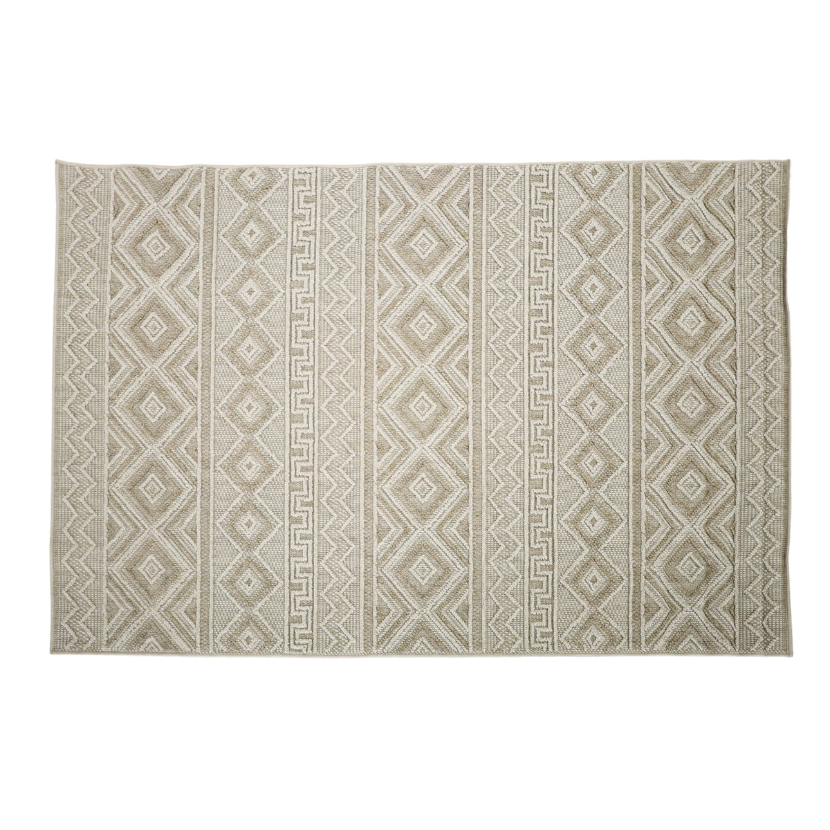 Naamche beige and black tribal plastic rug – 180x270cm, reversible design, buy online in Australia