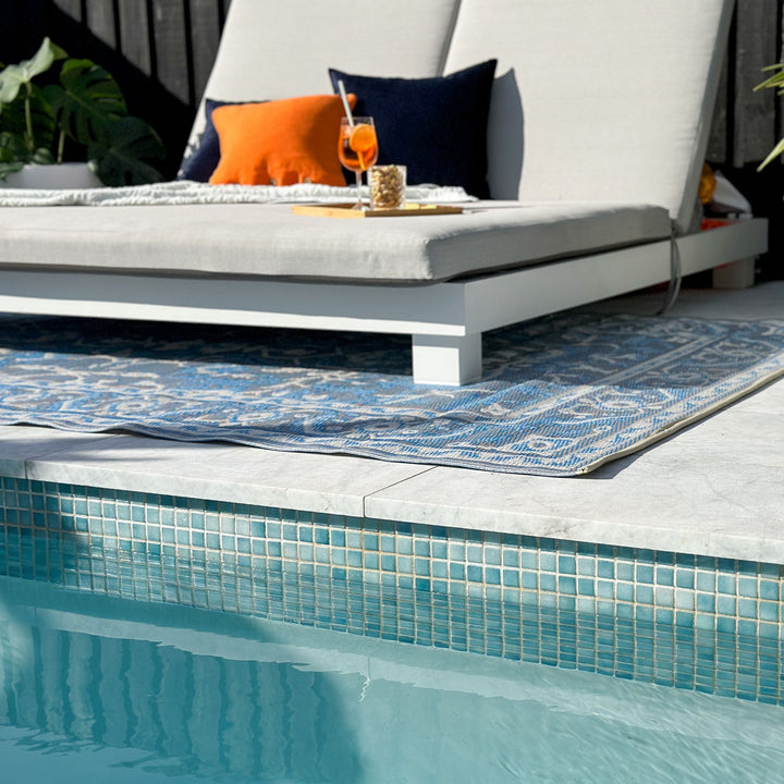 Nain Blue Recycled Plastic Outdoor Rug - Fab Habitat , Recycled Plastic Rugs & Mats, [product_size],