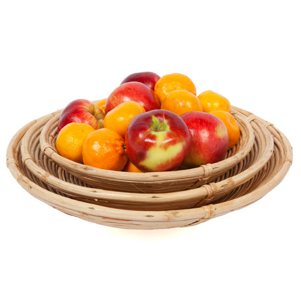 Set Of 3 Naini Handmade Round Decorative Cane Fruit Bowls - Fab Habitat , Decorative Bowls & Accents, 