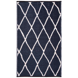Nairobi Black and Natural Diamond Recycled Plastic Outdoor Rug - Fab Habitat , Recycled Plastic Rugs & Mats, 