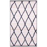 Nairobi Black and Natural Diamond Recycled Plastic Outdoor Rug - Fab Habitat , Recycled Plastic Rugs & Mats, 