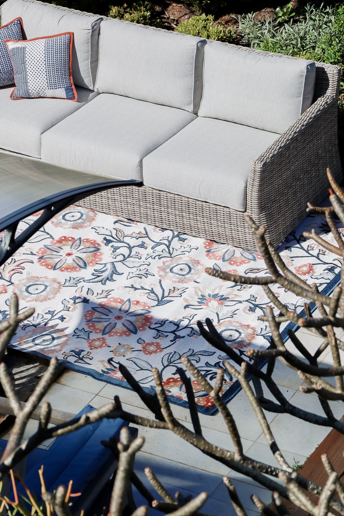 Namsai Floral Multicolour Indoor Outdoor Large Rug